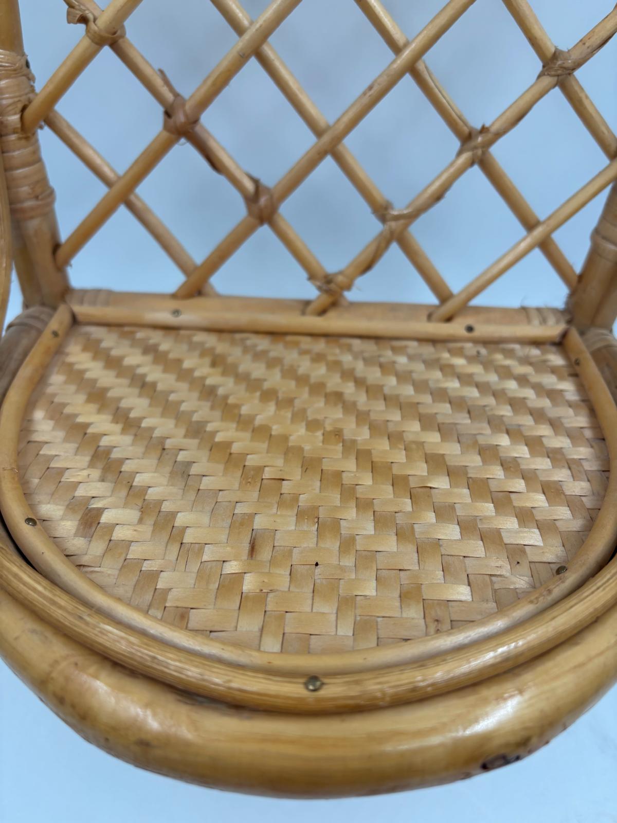Vintage Wandregal Rattan oval von Handgeflochten natur 40x25 cm