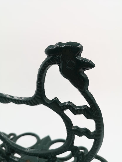 Vintage Eierhalter Huhn aus Gusseisen von LandhausCharmanter, dunkelgrün lackiert, stabil, dekorativ