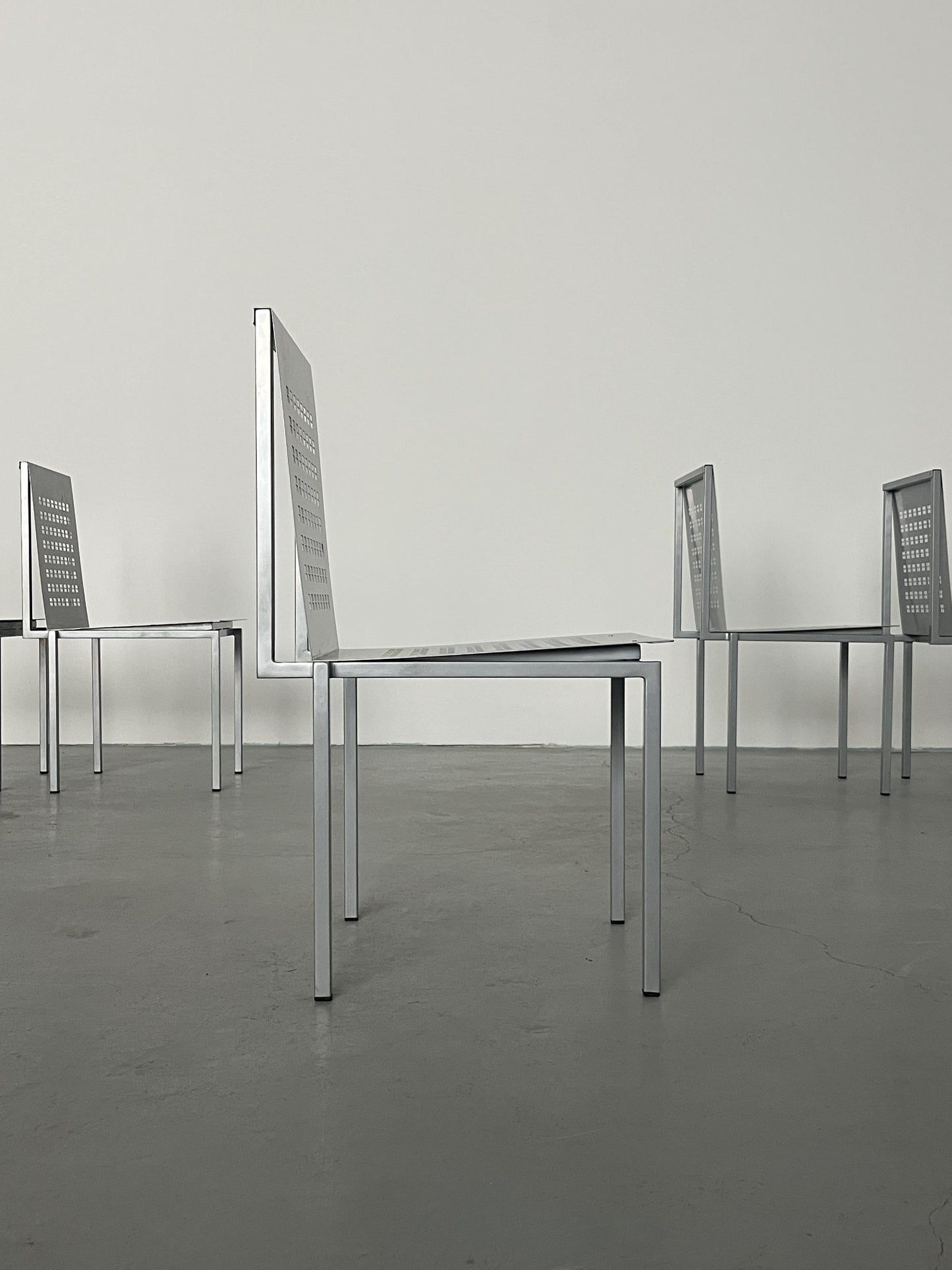 Vintage Architektonischer Metallstuhl im Stil von Pietro Arosio 1990er Italien