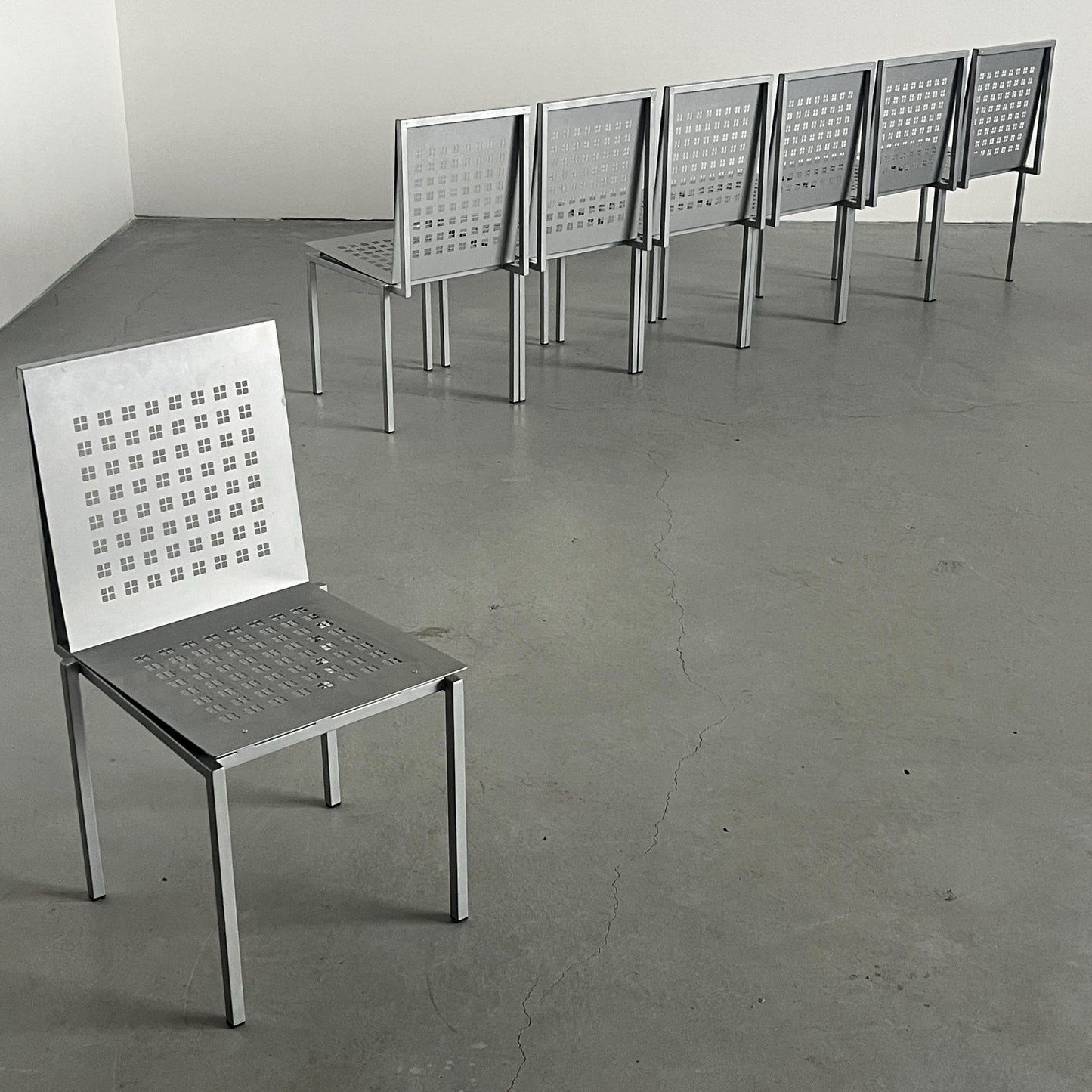 Vintage Architektonischer Metallstuhl im Stil von Pietro Arosio 1990er Italien