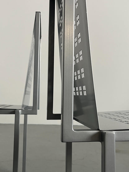 Vintage Architektonischer Metallstuhl im Stil von Pietro Arosio 1990er Italien