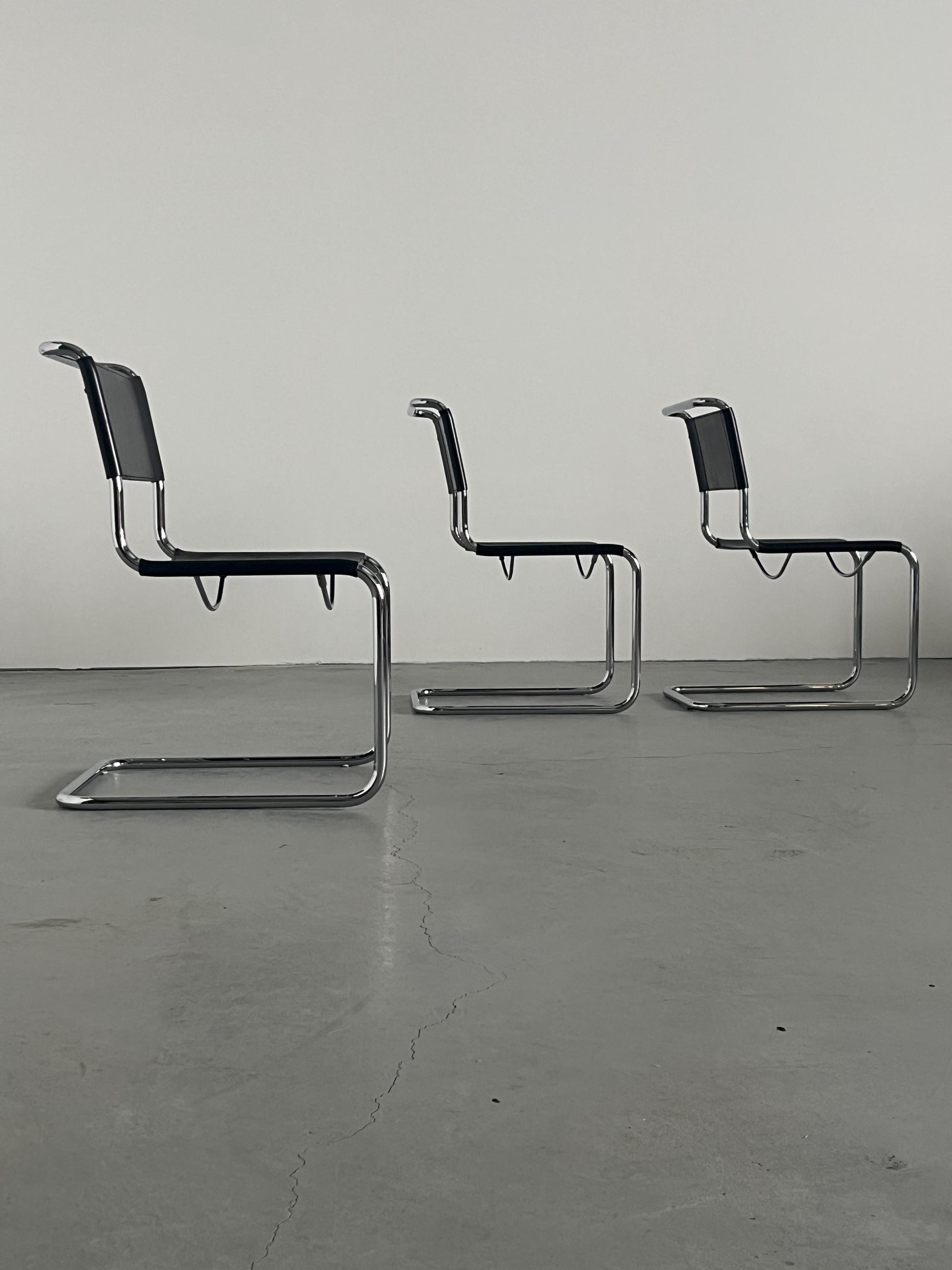 Vintage S33 Freischwinger Leder von Mart Stam für 1970er Jahre Set von 2