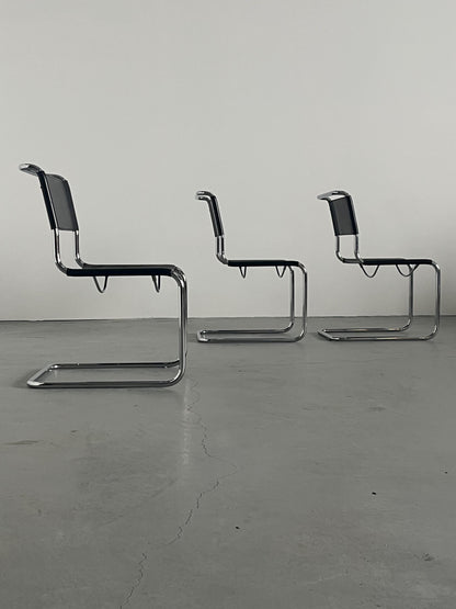 Vintage S33 Freischwinger Leder von Mart Stam für 1970er Jahre Set von 2