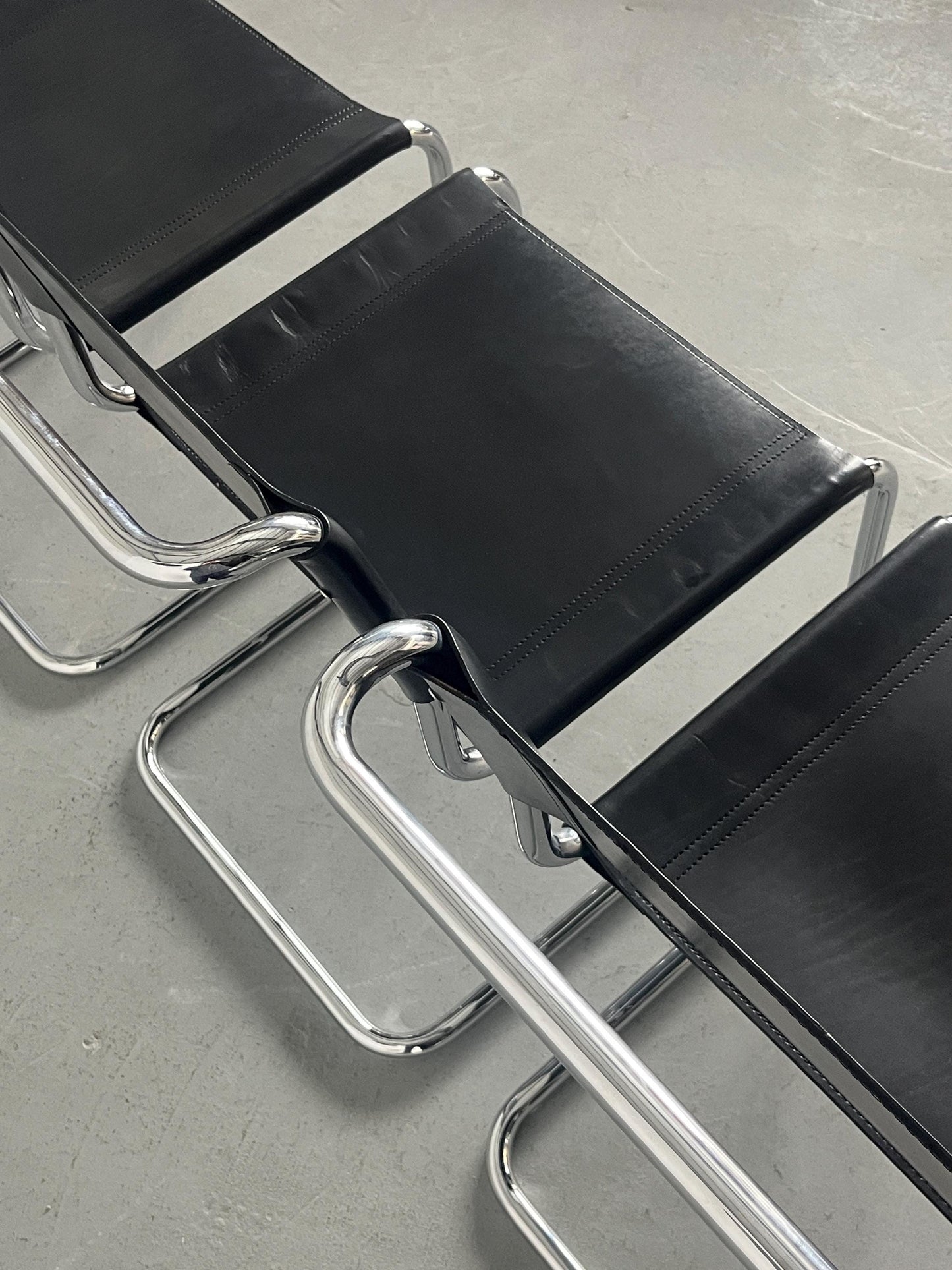 Vintage S33 Freischwinger Leder von Mart Stam für 1970er Jahre Set von 2