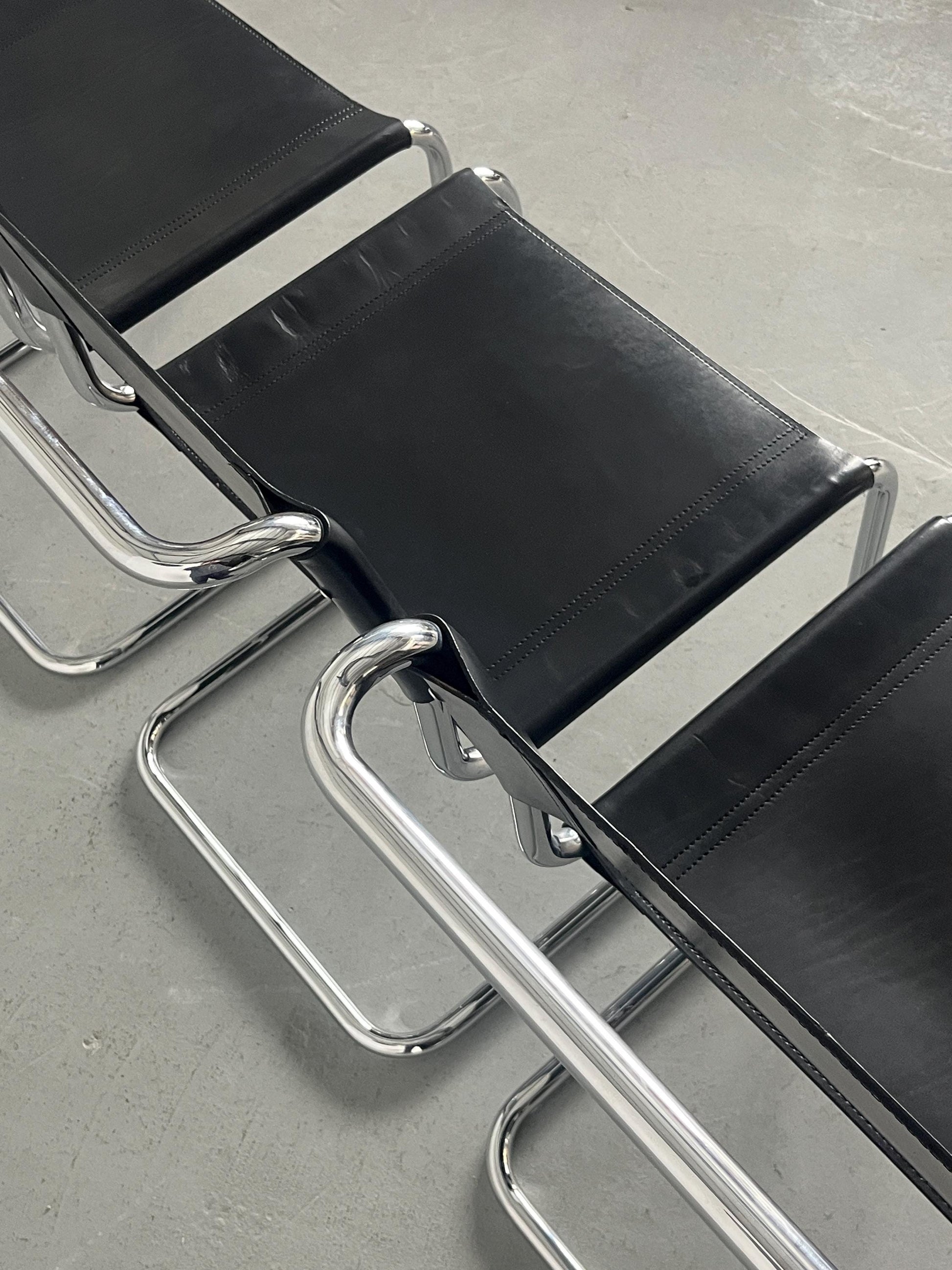 Vintage S33 Freischwinger Leder von Mart Stam für 1970er Jahre Set von 2