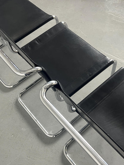 Vintage S33 Freischwinger Leder von Mart Stam für 1970er Jahre Set von 2