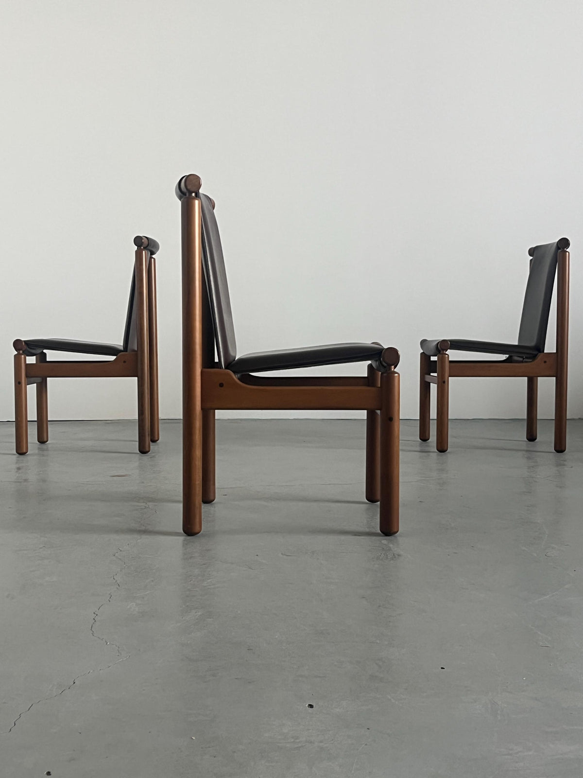 Vintage Esszimmerstuhl Leder von Ilmari Tapiovaara Mid-Century Modern Set von 6