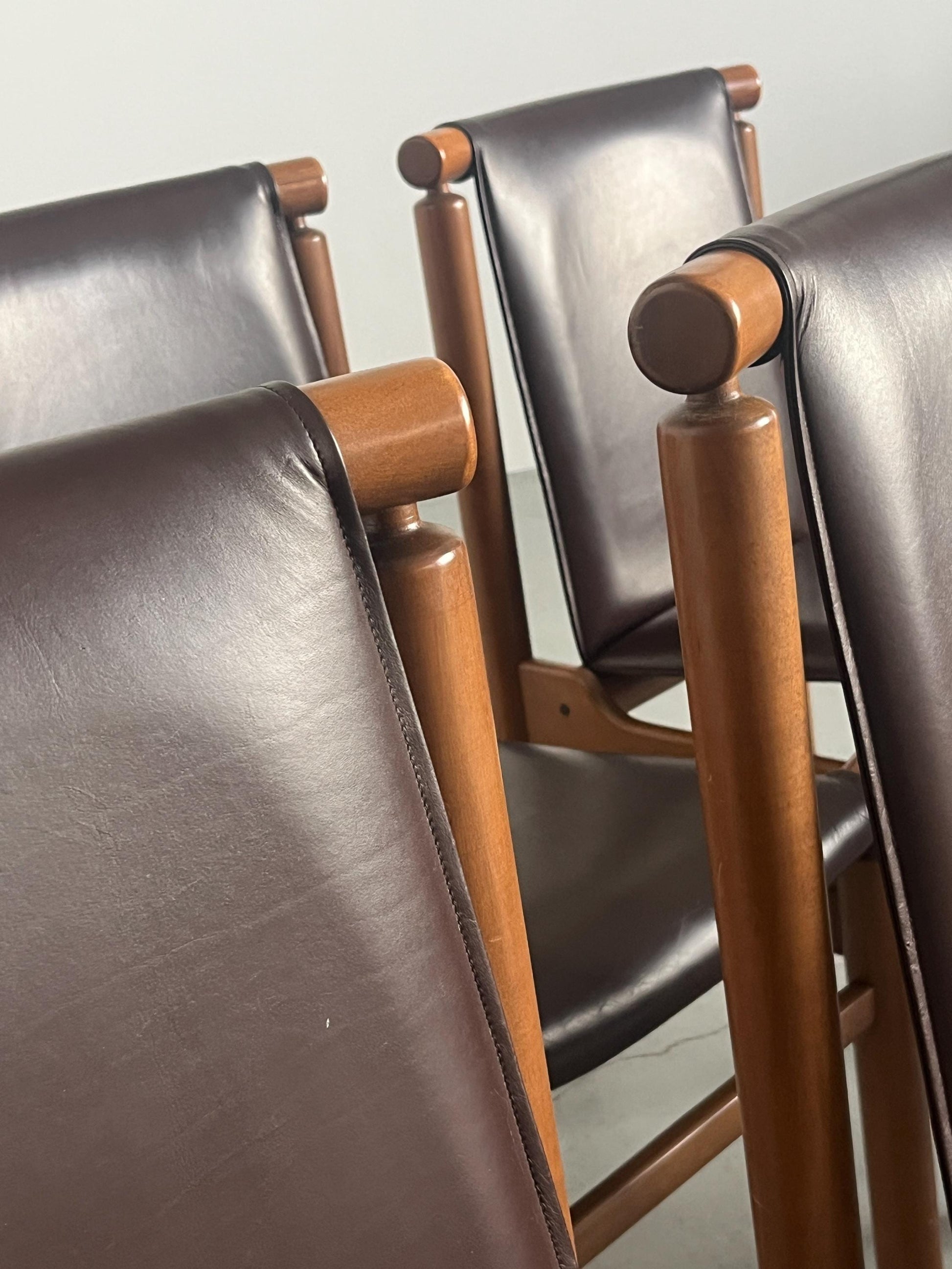 Vintage Esszimmerstuhl Leder von Ilmari Tapiovaara Mid-Century Modern Set von 6