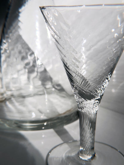 Vintage Dekanter Set von 7 mundgeblasen Swirl Glas