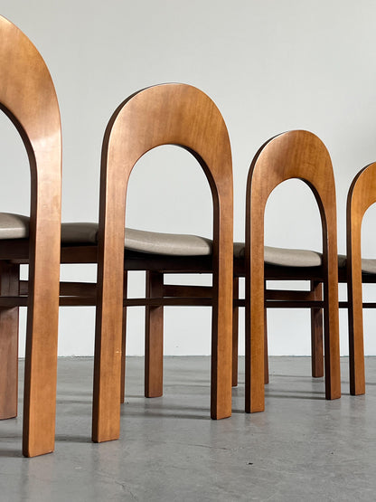 Vintage Stuhl 'Arcadia' von Tagliabue di Cascina Armata Holz Kunstleder Set von 4