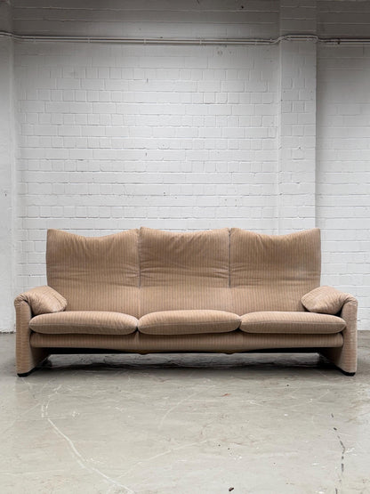 Vintage Sofa Maralunga von Vico Magistretti für Cassina mit gestreiftem Missoni-Stoff