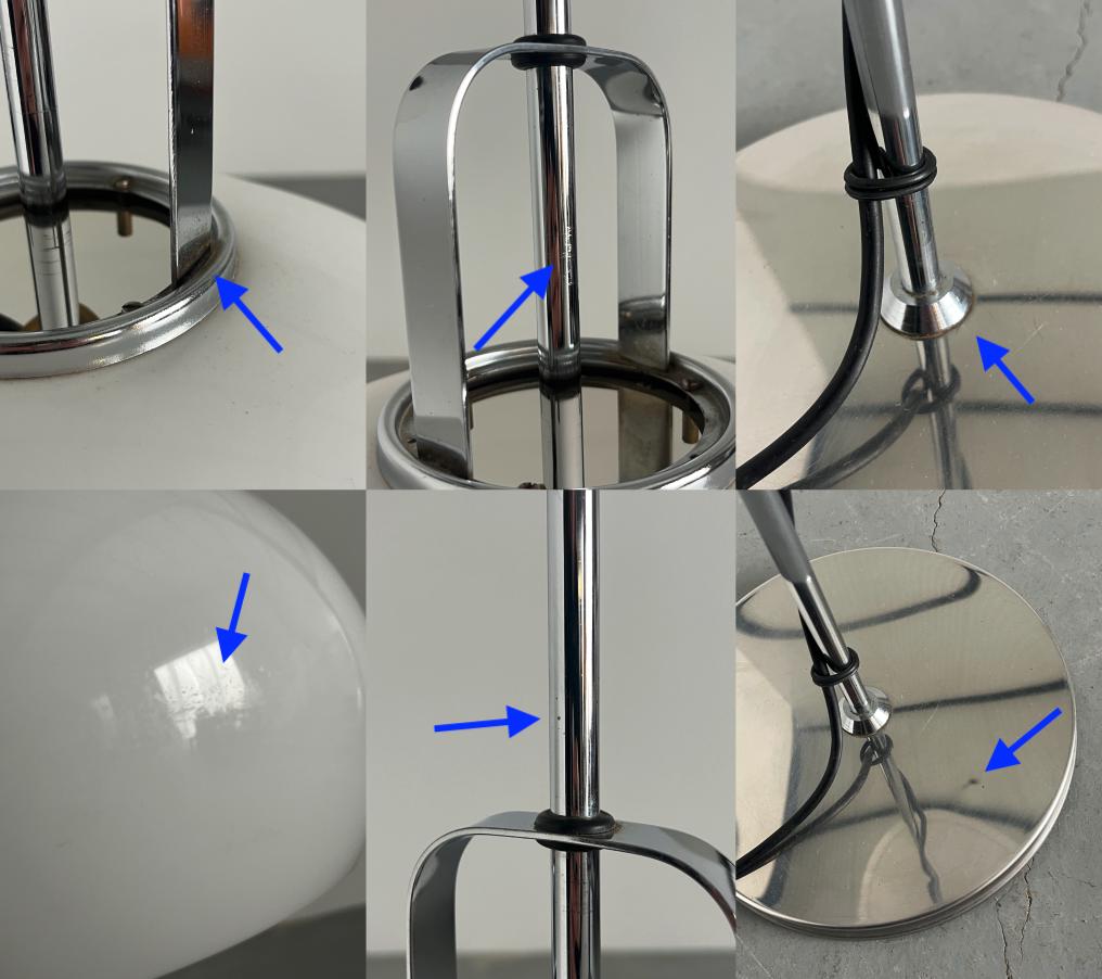 Vintage Lucerna Stehlampe von Harvey Guzzini in Weiß und Chrom, 1970er Jahre