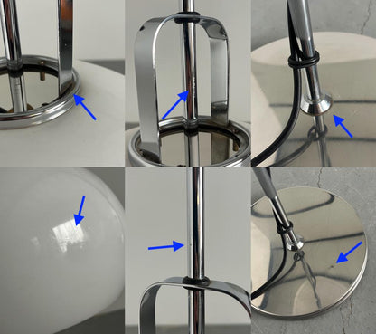 Vintage Lucerna Stehlampe von Harvey Guzzini in Weiß und Chrom, 1970er Jahre