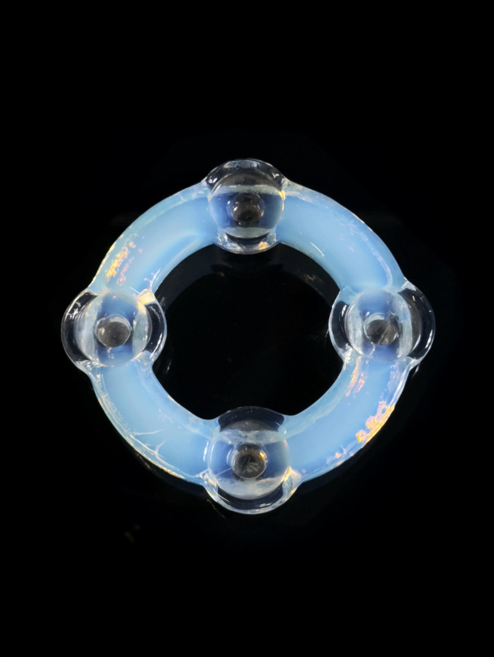 Vintage Kerzenständer Murano Opalina Filigrana von Hand gefertigt, irisierend, 4-flammig