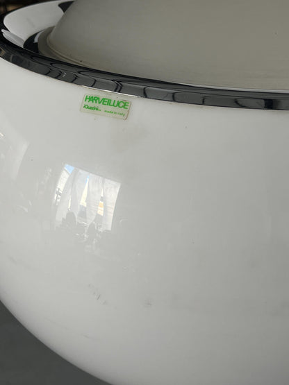 Vintage Big Bud Space Age Stehlampe von Harvey Guzzini Weiß Chrom 1968