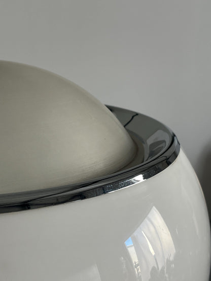 Vintage Big Bud Space Age Stehlampe von Harvey Guzzini Weiß Chrom 1968