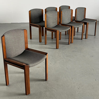 Vintage Essstuhl Modell 300 von Joe Colombo für Pozzi Eiche Schwarz-Weiß 1970er