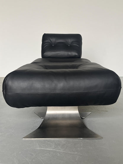Vintage Lounge Chair Alta von Oscar Niemeyer für Mobilier International, Schwarz Leder