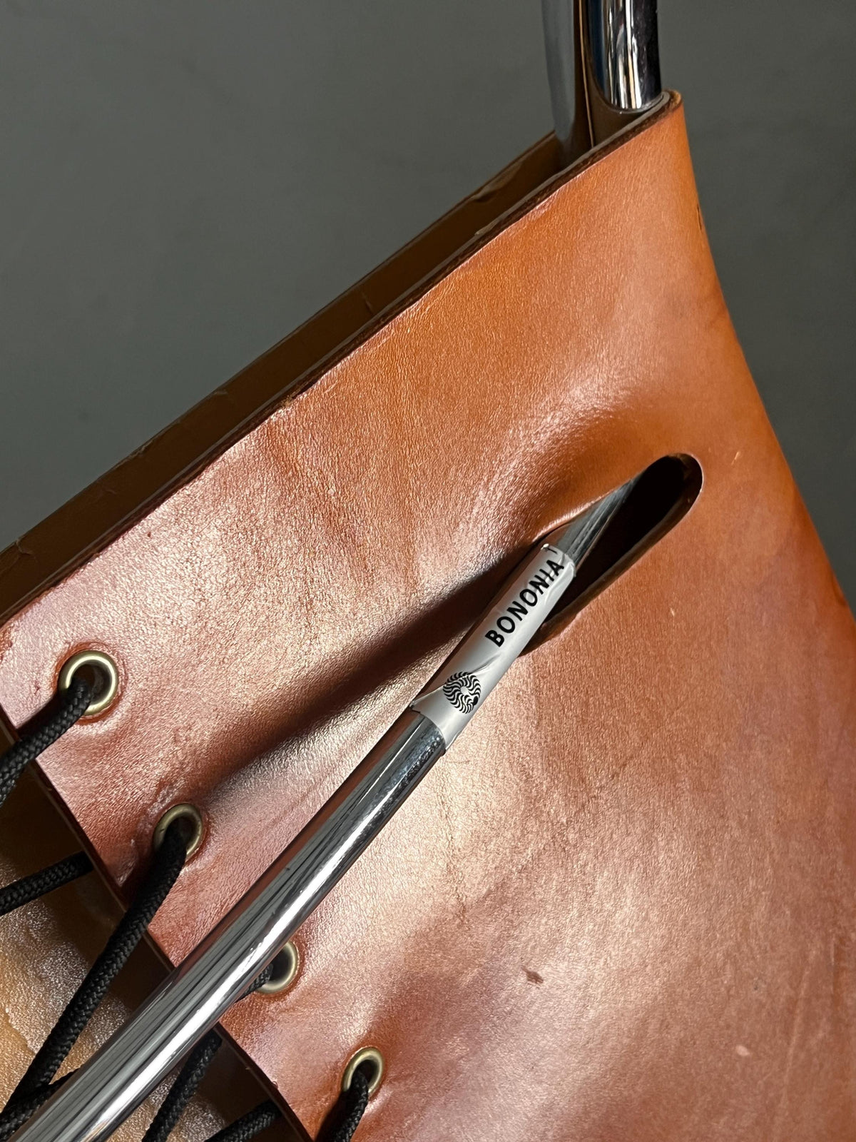 Vintage MR10 Stuhl von Mies van der Rohe für Bononia in Cognacleder Set von 4