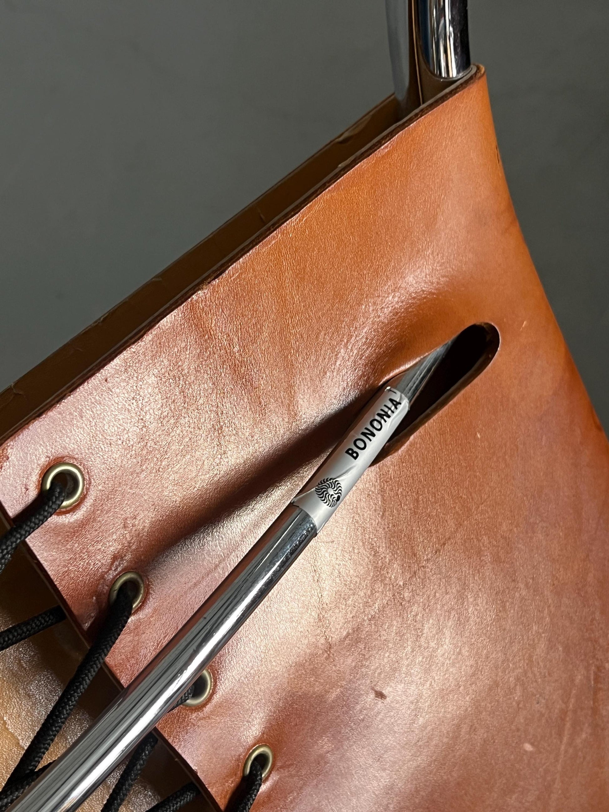 Vintage MR10 Stuhl von Mies van der Rohe für Bononia in Cognacleder Set von 4