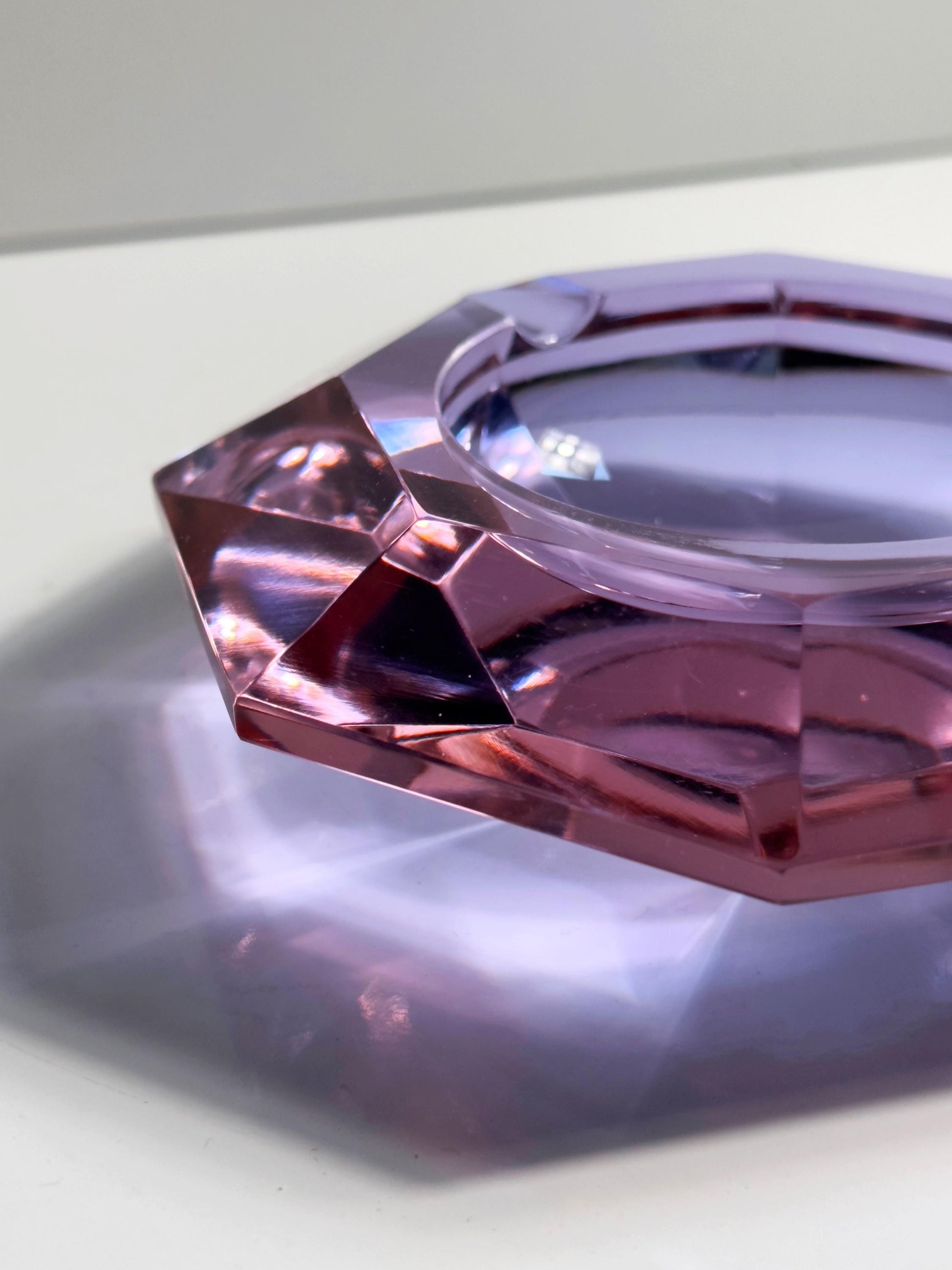 Vintage Aschenbecher Alexandrit Glas von Cesare Toso für Fratelli Toso Prisma