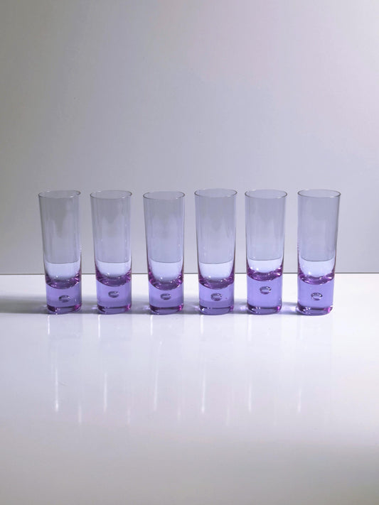 Vintage Longdrinkglas Set von 6 Bubble von Sergio Asti für Arnolfo di Cambio Alexandrit Neodym