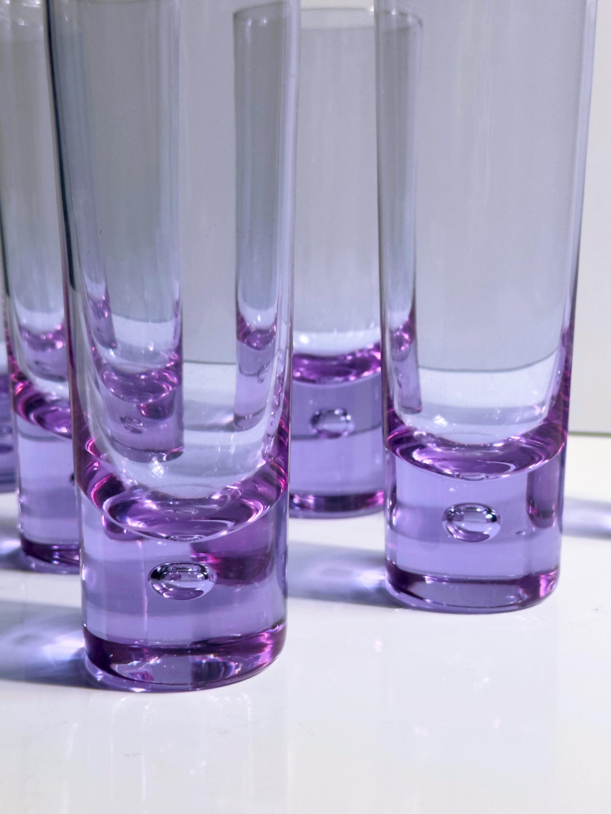 Vintage Longdrinkglas Set von 6 Bubble von Sergio Asti für Arnolfo di Cambio Alexandrit Neodym