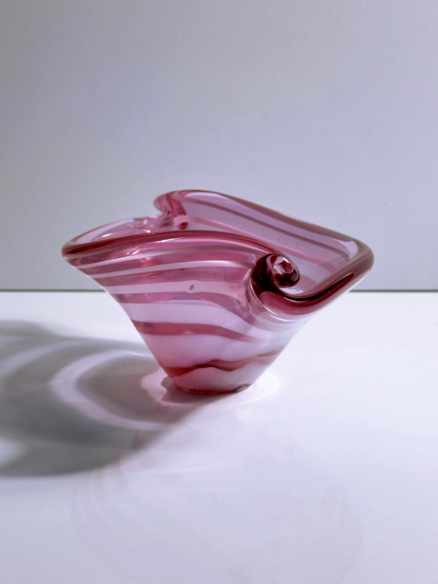 Vintage Schale Alexandrit von unbekannt für Murano Glas mit Streifen, Neodym, 1970er