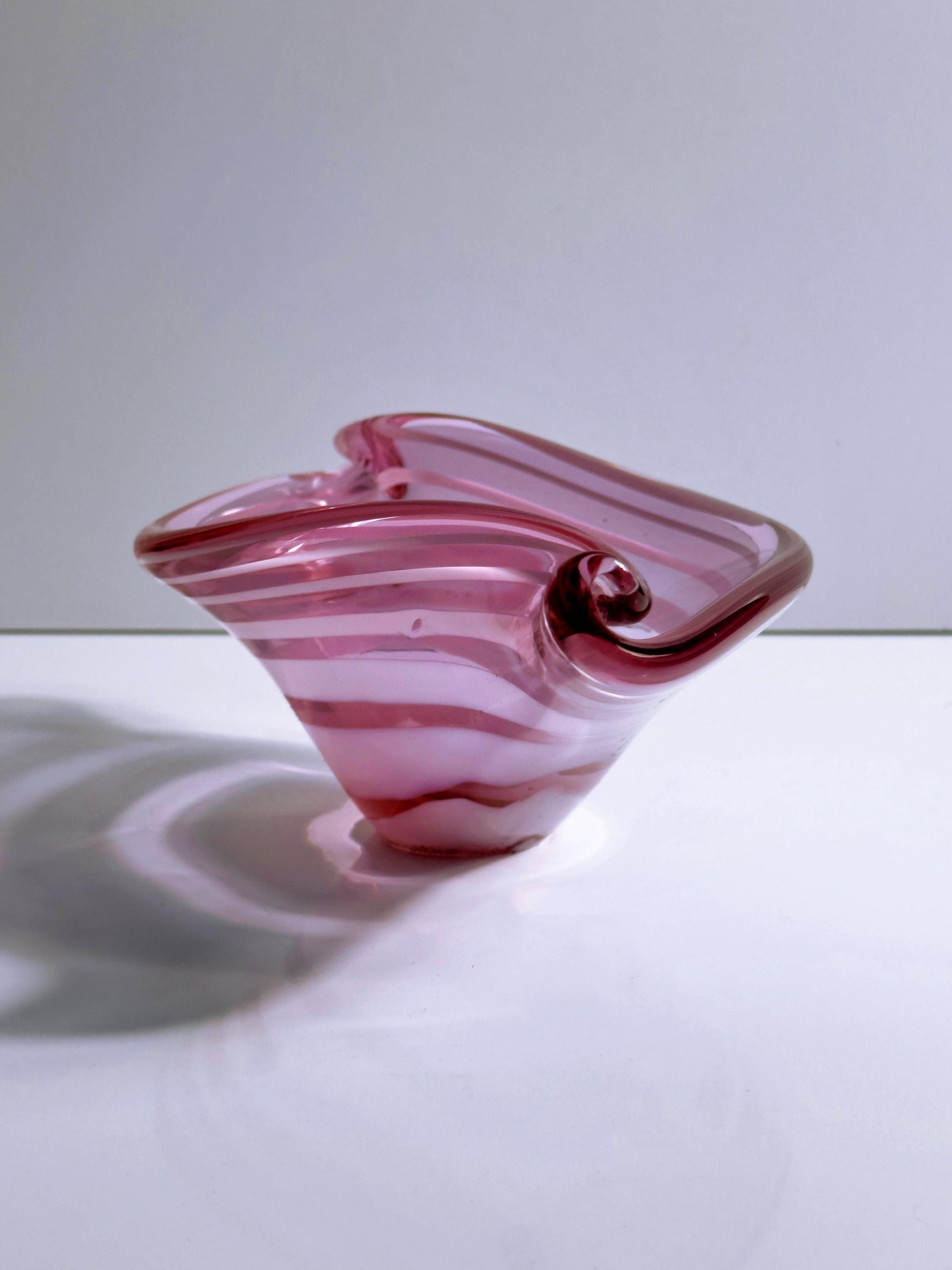 Vintage Schale Alexandrit von unbekannt für Murano Glas mit Streifen, Neodym, 1970er