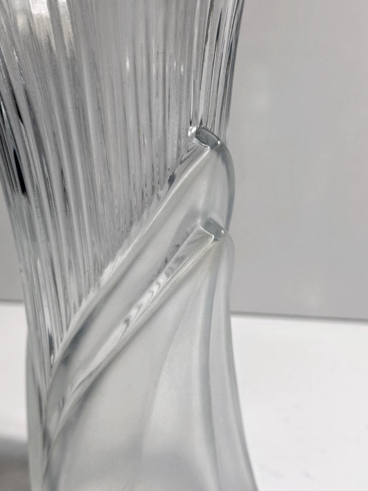 Vintage Vase Glas Bambus von Art Deco Revival