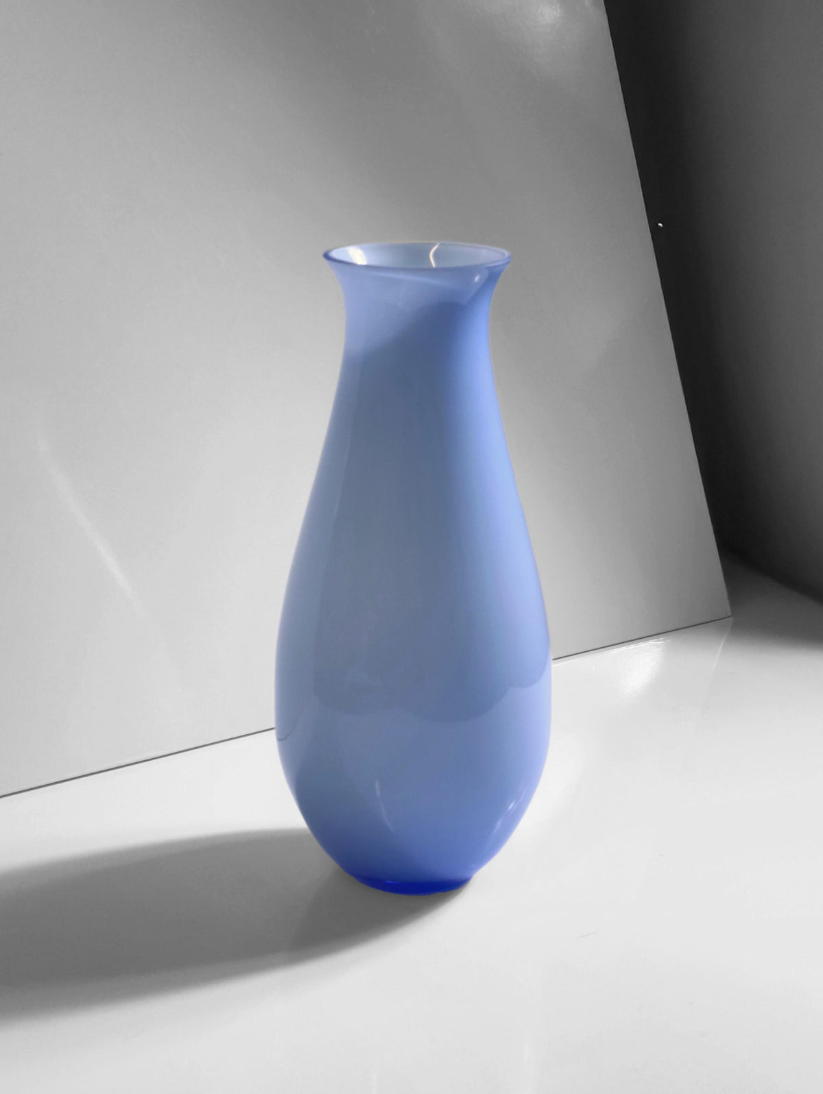 Vintage Vase Murano Glas von unbekannt für Murano einzigartig, 32cm hoch, pastellblau