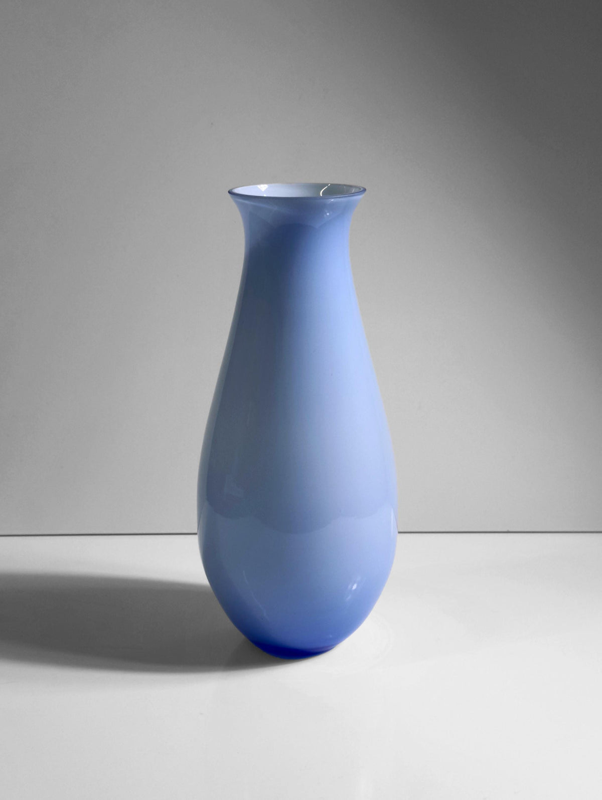 Vintage Vase Murano Glas von unbekannt für Murano einzigartig, 32cm hoch, pastellblau