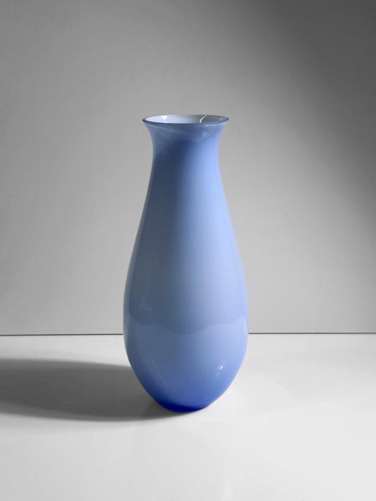 Vintage Vase Murano Glas von unbekannt für Murano einzigartig, 32cm hoch, pastellblau