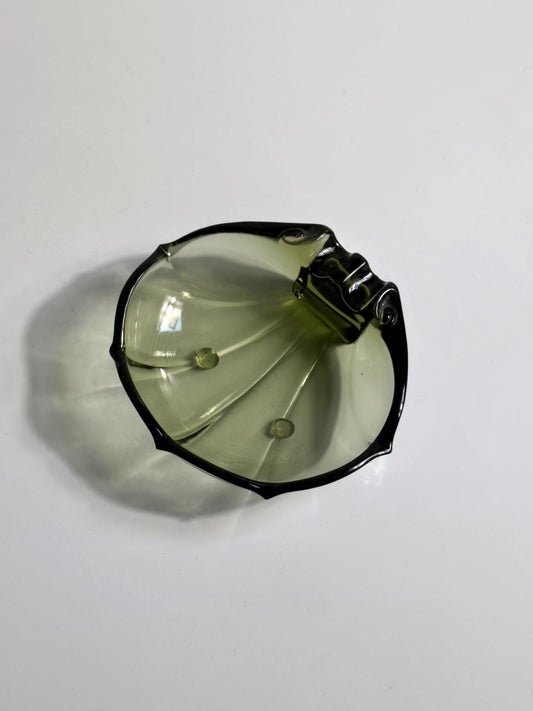 Vintage Schale Muschel von Luminarc für Arcoroc grün Rauchglas