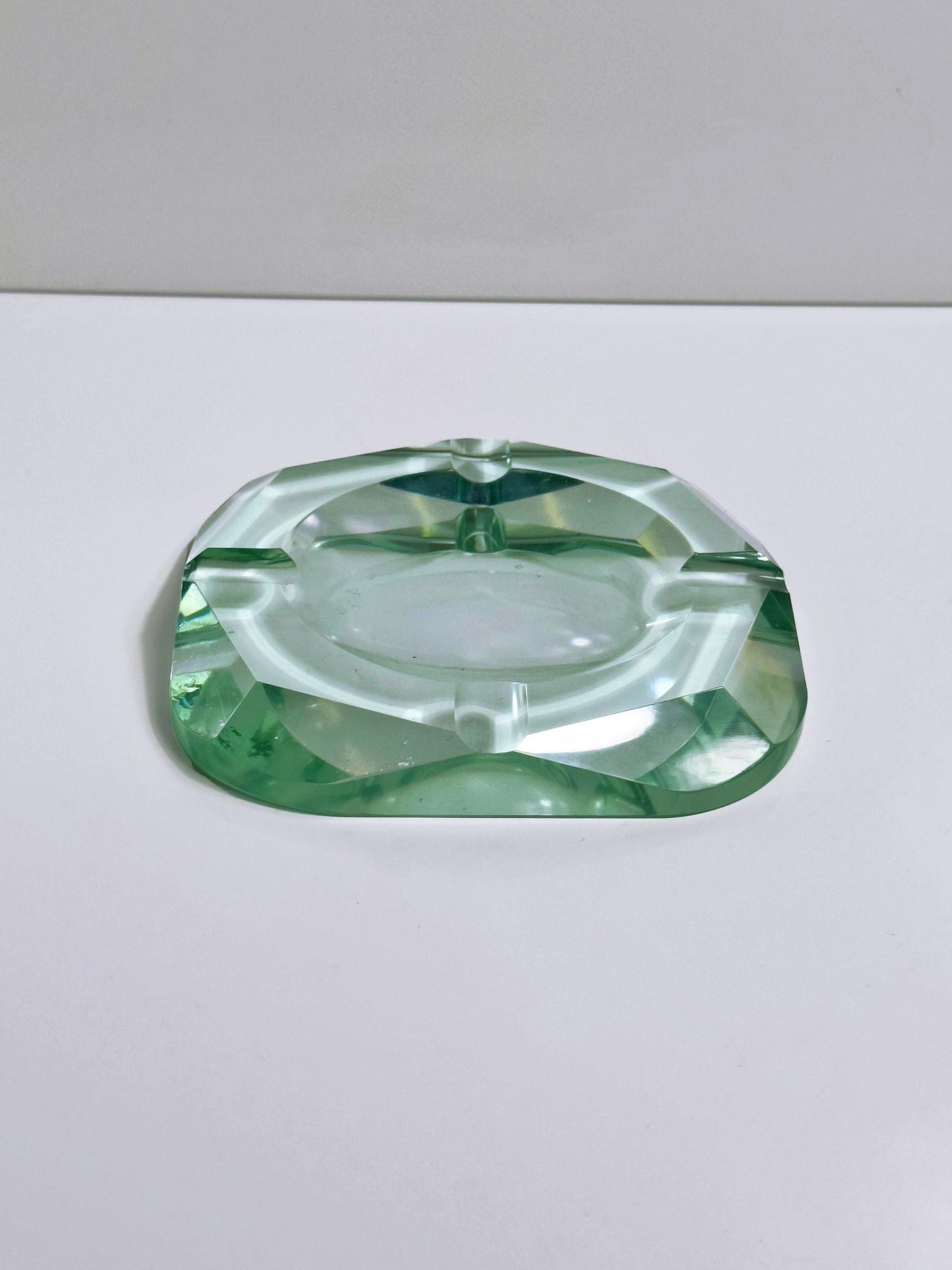 Vintage Aschenbecher Fontana von Fontana Arte türkisgrün Prisma 50er