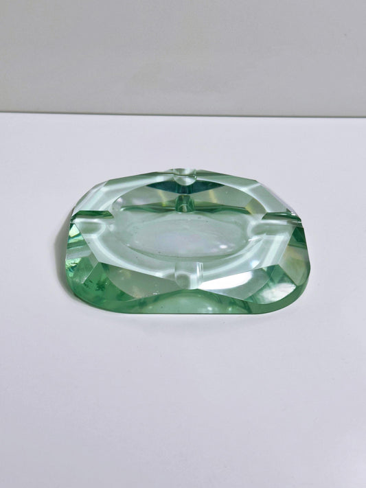 Vintage Aschenbecher Fontana von Fontana Arte türkisgrün Prisma 50er