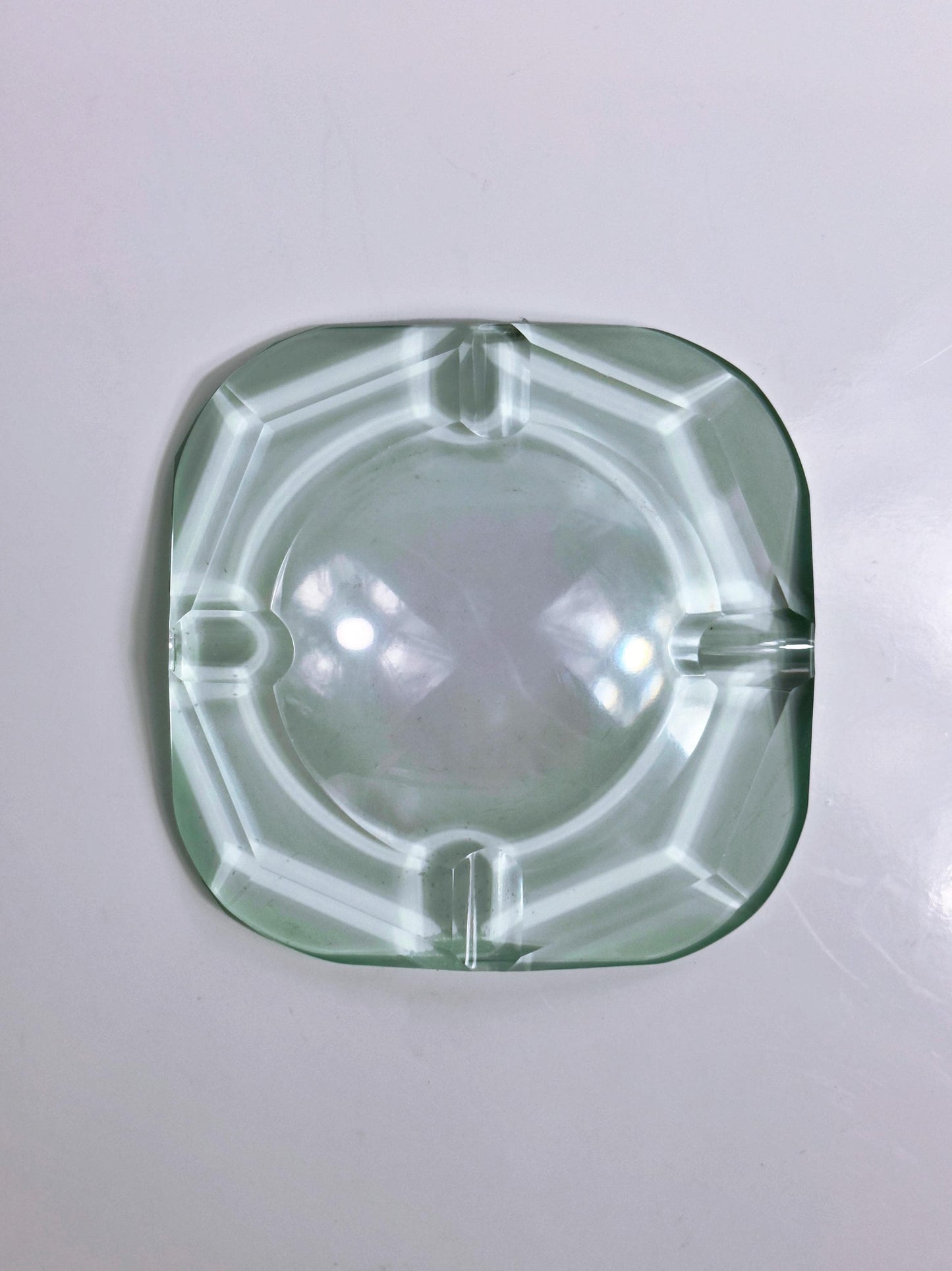 Vintage Aschenbecher Fontana von Fontana Arte türkisgrün Prisma 50er