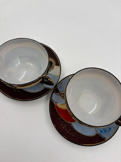 Vintage Mokkatasse Meiji Satsuma von unbekannt für Japan handbemalt Sammlerstück