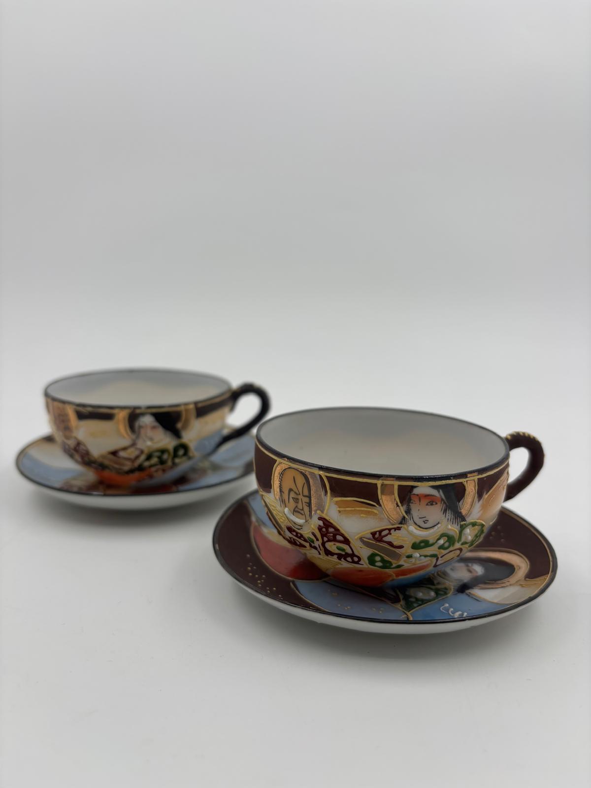 Vintage Mokkatasse Meiji Satsuma von unbekannt für Japan handbemalt Sammlerstück