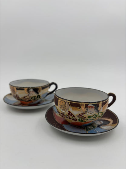 Vintage Mokkatasse Meiji Satsuma von unbekannt für Japan handbemalt Sammlerstück