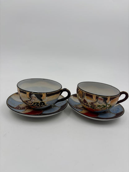 Vintage Mokkatasse Meiji Satsuma von unbekannt für Japan handbemalt Sammlerstück