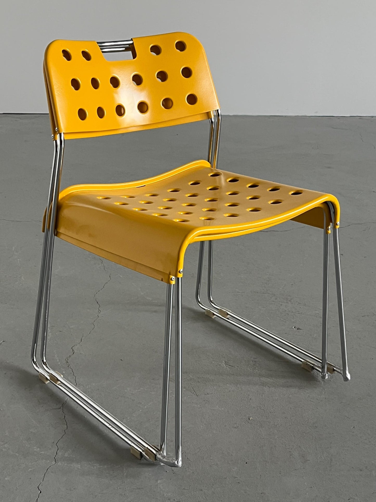 Vintage Stuhl Omstak Set von 2 von Rodney Kinsman für Bieffeplast Gelb