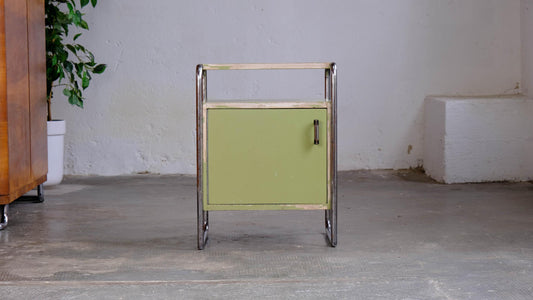 Vintage Nachttisch B 107 für Thonet lindgrün