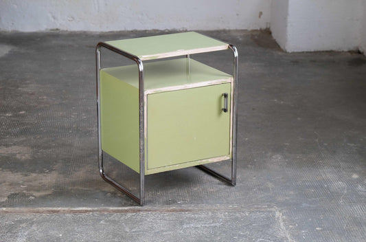 Vintage Nachttisch B 107 für Thonet lindgrün