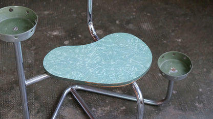 Vintage Blumenregal Bauhaus Design aus verchromtem Stahlrohr