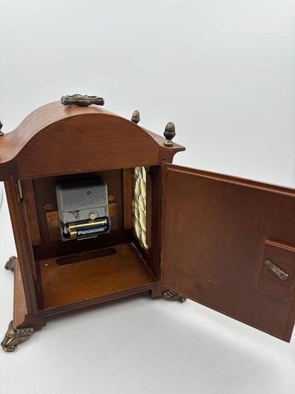 Vintage Tischuhr Tempus Fugit von unbekannt für unbekannt Holz Messing Barockstil