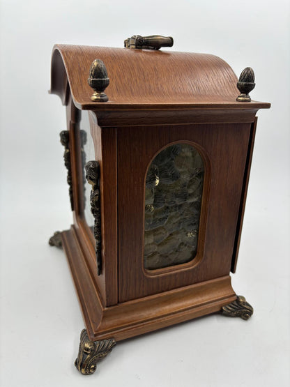 Vintage Tischuhr Tempus Fugit von unbekannt für unbekannt Holz Messing Barockstil