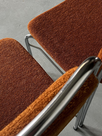 Vintage Stuhl von Hans Fiedler und Hans Heyder für Bauhaus, braun, stapelbar, 1970er