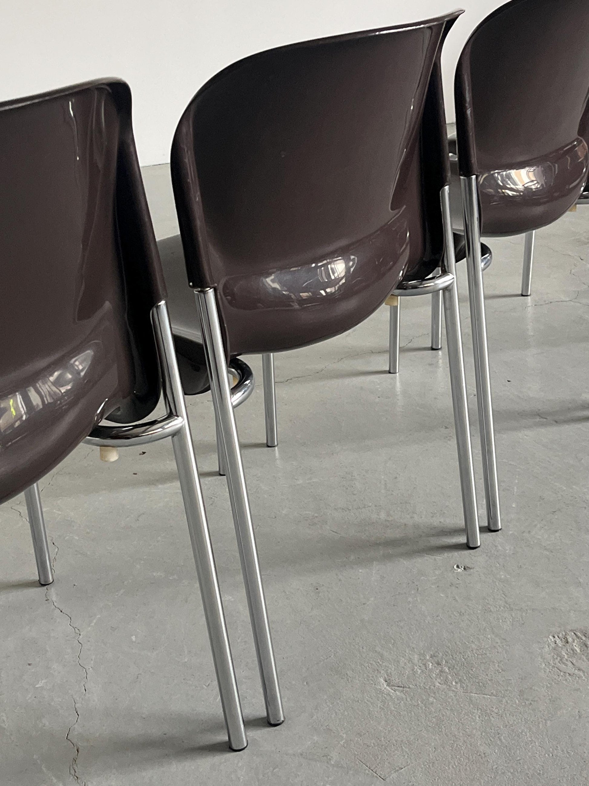 Vintage Esszimmerstuhl ‘SM 400K’ von Gerd Lange für Drabert, Set von 4, dunkelbraun, stapelbar