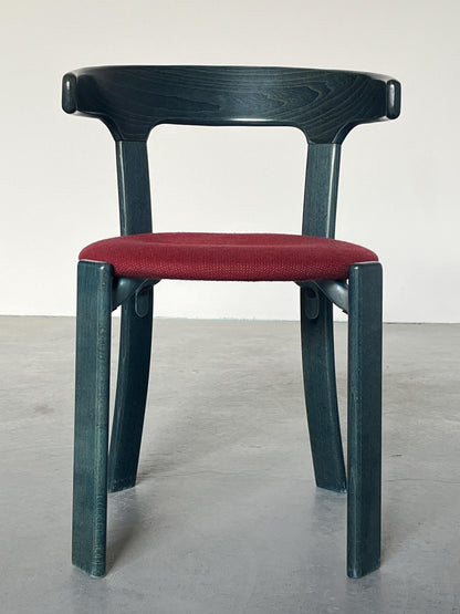 Vintage Armlehnstuhl Bruno Rey von Kusch+Co dunkelblau und rot